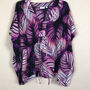 New York & company palm leaf shirt